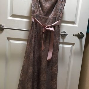 Copper strapless dress